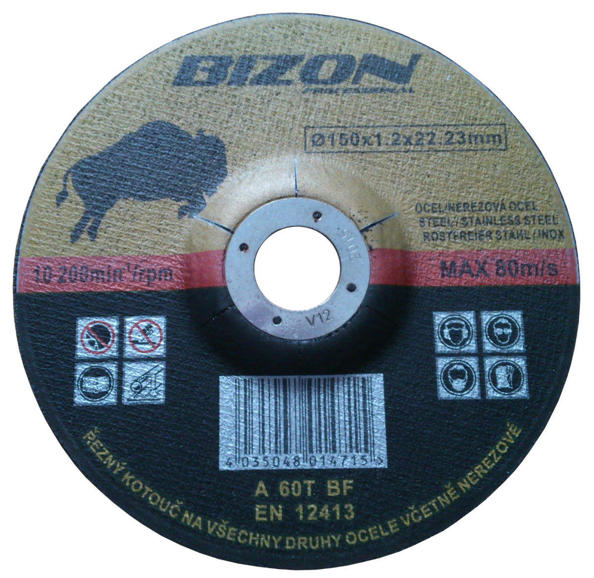 Řezný kotouč vydutý - Ø 150 mm, tloušťka 1,2 mm