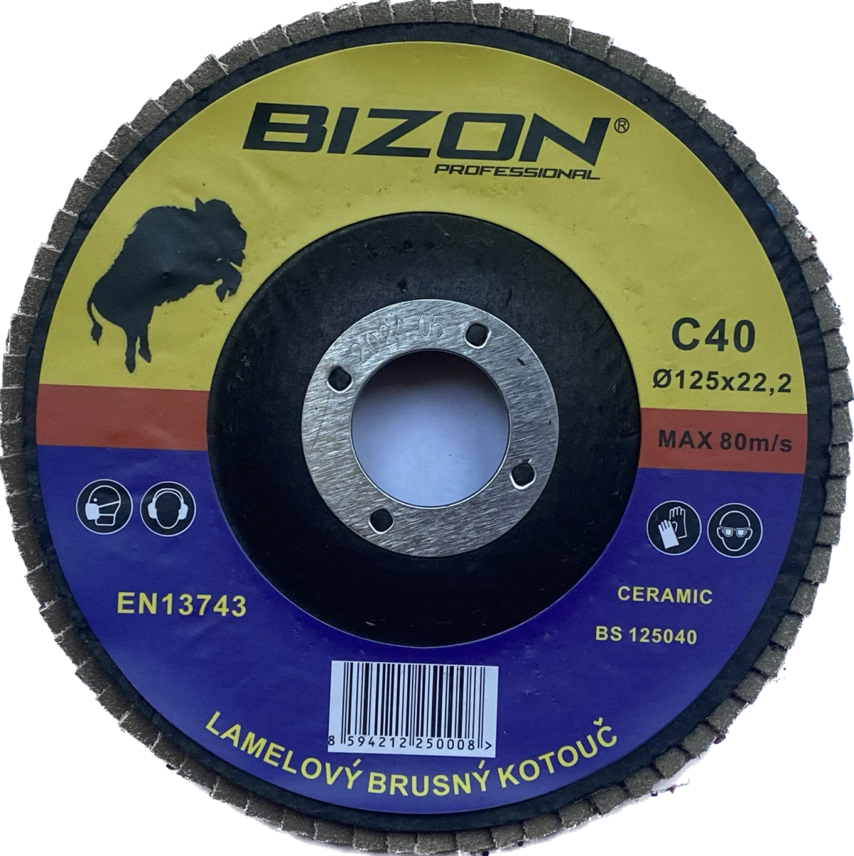 Lamelový brusný kotouč keramický - Ø 125 mm, zrnitost C40